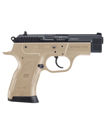 SAR USA B6C9FD B6CCompact Frame 9mm Luger 13+1 3.80" Black Steel Barrel, Black Serrated Steel Slide, Flat Dark Earth Polymer Frame w/Beavertail, FDE Polymer Grip, Right Hand