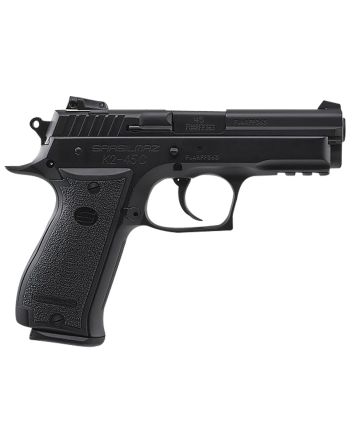 SAR USA K245CBL K2Compact 45 ACP 13+1 4.70" Black Steel Barrel, Black Oxide Steel Serrated Slide, Black Oxide Steel Frame w/Beavertail &amp; Picatinny Rail, Black Polymer Grip, Right Hand