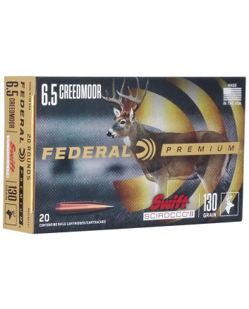 Federal P65CRDSS1 Premium6.5Creedmoor 130gr Swift Scirocco II 20 Per Box/10 Case