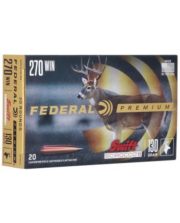 Federal P270SS1 Premium270Win 130gr Swift Scirocco II 20 Per Box/10 Case