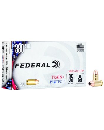 Federal TP380VHP1 Train + Protect380ACP 85gr Versatile Hollow Point 50 Per Box/10 Case