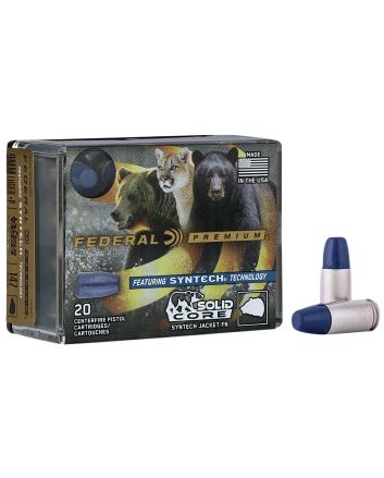 Federal P9SHC1 Premium9mmLuger+P 147gr Solid Core Synthetic Flat Nose 20 Per Box/10 Case