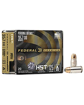 Federal P357SHST1S Premium Personal Defense 357Sig 125gr HST Jacketed Hollow Point 20 Per Box/10 Case