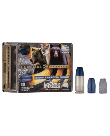 Federal P357SHC1 Premium357Mag 180gr Solid Core Synthetic Flat Nose 20 Per Box/10 Case
