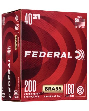 Federal WM52232 Champion Training 40S&amp;W 180gr Full Metal Jacket 200 Per Box/5 Case