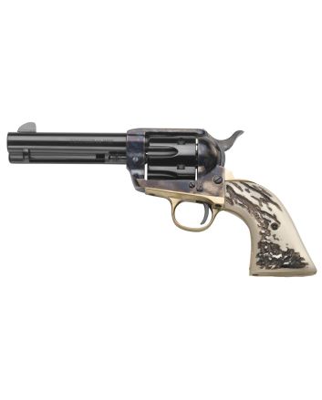 Taylors &amp; Company 200071 1873 Cattleman 357 Mag Caliber with 4.75" Blued Finish Barrel, 6rd Capacity Blued Finish Cylinder, Color Case Hardened Finish Steel Frame &amp; Imitation Stag Grip