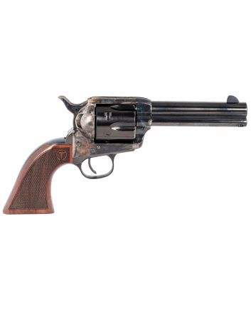 Taylors &amp; Company 550180 Smoke Wagon357 Mag Caliber with 4.75" Blued Finish Barrel, 6rd Capacity Blued Finish Cylinder, Color Case Hardened Finish Steel Frame &amp; Checkered Walnut Grip