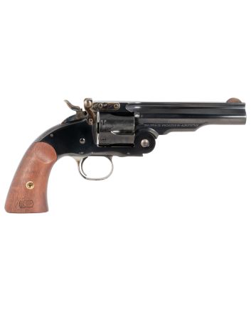 Taylors &amp; Company 550681 Second Model Schofield 38 Special Caliber with 5" Barrel, 6rd Capacity Cylinder, Overall Blued Finish Steel &amp; Walnut Grip