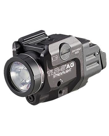Streamlight 69434 TLR-8A Flex w/Laser Black Anodized Aluminum, 500 Lumens White LED, Green Laser 140 Meters Beam, Rail Clamp Mount