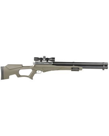 Umarex USA 2252660 Air Saber Combo PCP Umarex Straight Flight Technology Arrows 1 Shot, Black Barrel, Black Receiver, Green Fixed Thumbhole Stock, Scope Axeon Optics 4x32mm