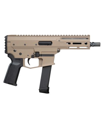 Angstadt Arms AAMDP09PF6 MDP-99mm Luger 27+1 5.85" Black Melonite Threaded Barrel, M-LOK Free-Float Handguards, Flat Dark Earth Cerakote Aluminum Picatinny Rail Receiver, Black Polymer Grips