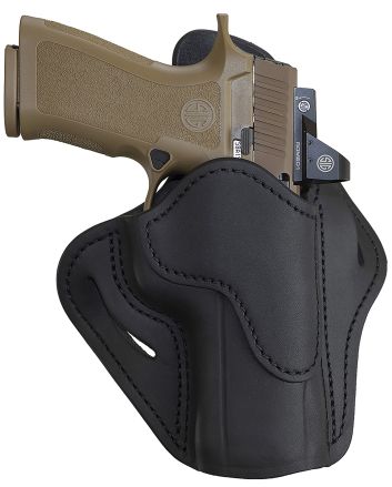 1791 Gunleather ORBH24SBLR BH2.4 Optic Ready OWB 2.4 Stealth Black Leather Belt Slide Fits Walther PPQ/Sig P320/Springfield XD-M
