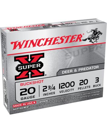 Winchester Ammo XB203VP Super X20Gauge 2.75" 20Pellets 3Buck Shot 15 Per Box/10 Case *Value Pack
