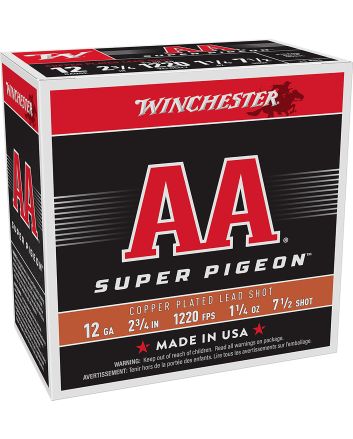Winchester Ammo AA12SP7 AA Super Pigeon 12Gauge 2.75" 1 1/4oz 7.5Shot 25 Per Box/10 Case