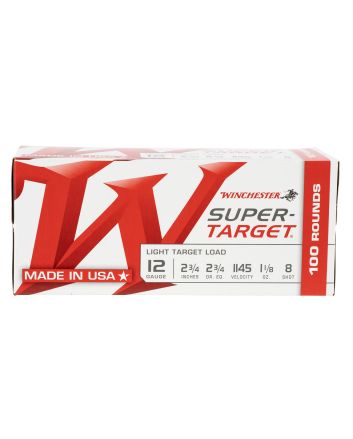 Winchester Ammo TRGT128VP Super-Target Light Target Value Pack 12 Gauge 2.75" 1 1/8oz 8 Shot 100/Box