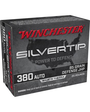 Winchester Ammo W380ST Silvertip380ACP 85gr Silvertip Jacket Hollow Point 20 Per Box/10 Case