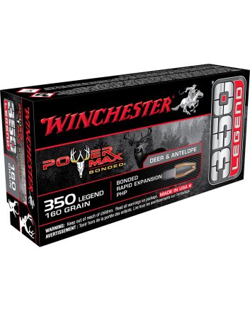Winchester Ammo X3501BP Power Max Bonded350Legend 160gr Bonded Rapid Expansion PHP 20 Per Box/10 Case