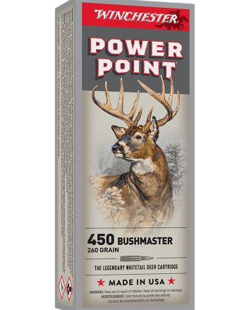 Winchester Ammo X4501 Power-Point450Bushmaster 260gr 20 Per Box/10 Case