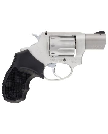 Taurus 2942029UL 942 Ultra-Lite 22 LR 8rd 2" Matte Stainless Finish Barrel, Matte Stainless Finish Cylinder, Stainless Anodized Finish Aluminum Frame &amp; Finger Grooved Black Polymer Grip