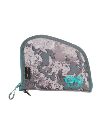 Girls With Guns 918 In The Shade Handgun Case 8" Gray/Teal/Shade Camo, Locking Zipper