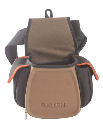 Allen 8306 Eliminator Pro Double Compartment Shooting Bag Black w/Coffee &amp; Copper Accents, Elastic Loops, Side Pockets &amp; D-Ring 7" x 4.75" x 12" Exterior Dimensions