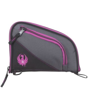 Ruger 27409 Tucson Women's Handgun Case Black/Gray Orchid Accents Lockable Zippers 8"