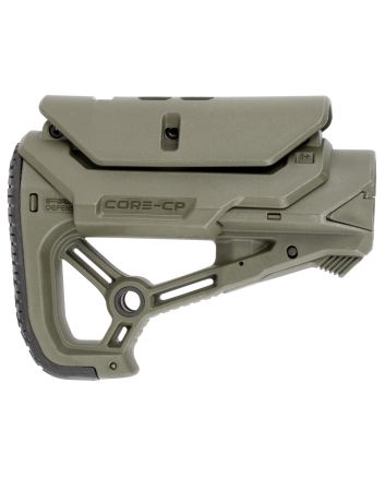 FAB Defense FXGLCORECPG GL-Core CP Buttstock for AR-15/ M4 w/Adjustable Cheek-Rest OD Green Fiberglass Reinforced Polymer