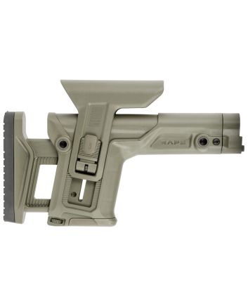 FAB Defense FXRAPSG RAPS Rapid Adjustment Precision Stock Integrated Cheek-Rest &amp; Adjustable LOP Ambidextrous 1Latch System OD Green Polymer