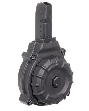 ProMag DRMA12 Standard50rd Drum 9mm Luger Fits AR-15 Compatible w/ Glock Style Mags Black DuPont Zytel Polymer