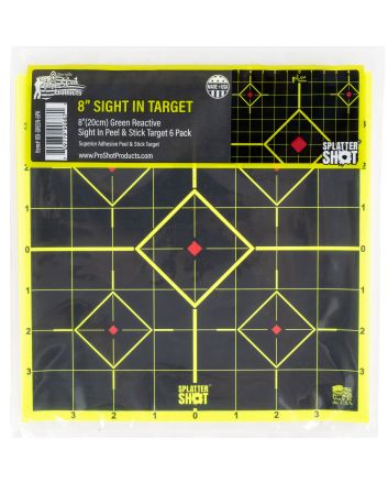 Pro-Shot 8SIGREEN6PK SplatterShot Sight-In Self-Adhesive Paper Black/Green 8" 5-Diamond 6 Pack