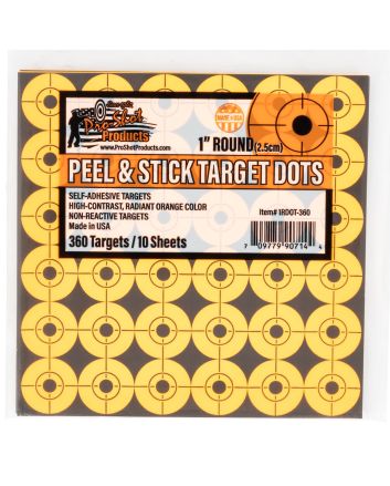 Pro-Shot 1RDOT360 Peel &amp; Stick Target Dots Self-Adhesive Paper Orange 1" Dot 10Pack/360Targets