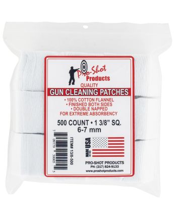 Pro-Shot 138500 Cleaning Patches6mm/7mm 1.38" Cotton Flannel 500 Per Pkg