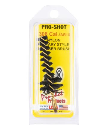 Pro-Shot 30NCH Chamber Brush Military Style .308/ 7.62mm Cal AR Platform #8-32 Thread Nylon Bristles Brass Core