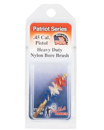 Pro-Shot PSP45 Patriot Series Bore Brush .45 Cal Pistol #8-32 Thread Nylon Bristles Brass Core