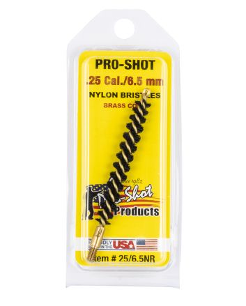 Pro-Shot 2565NR Bore Brush.25 Cal/ 6.5mm Rifle #8-32 Thread Nylon Bristles Brass Core