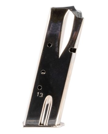 Mec-Gar MGBRHP13N Standard13rd 9mm Luger Fits Browning Hi-Power/Springfield SA-35 Nickel Carbon Steel