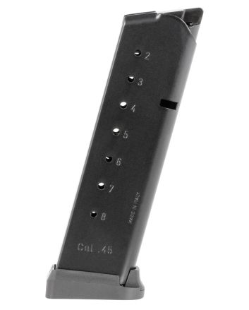 Mec-Gar MGCG4508MATCH Standard8rd Detachable w/Match Grade Floor Plate 45 ACP Fits 1911 Government Blued w/Anti-Friction Coating Carbon Steel