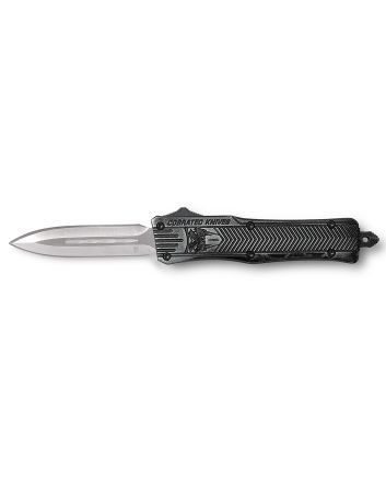 CobraTec Knives SSWCTK1SDAGNS CTK-1Small 2.75" OTF Dagger Plain D2 Steel Blade/Stonewashed Aluminum Handle Features Glass Breaker Includes Pocket Clip