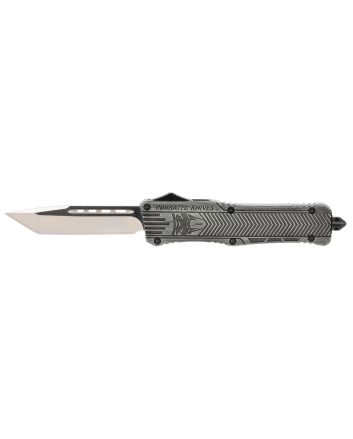 CobraTec Knives LSWCTK1LTNS CTK-1Large 3.75" OTF Tanto Plain D2 Steel Blade/Stonewashed Aluminum Handle Features Glass Breaker Includes Pocket Clip