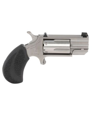 North American Arms PUGTC Pug22 LR or 22 WMR 5 rd 1" Barrel, Overall Stainless Steel Finish, XS Tritium Dot Sights, Black Rubber Grip Includes Cylinder