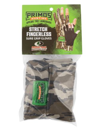 Primos PS6681 Stretch FitMossy Oak Original BottomLand Fingerless Neoprene OSFA