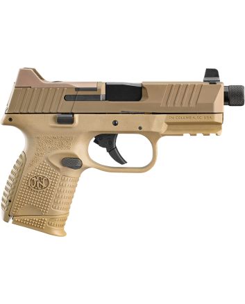 FN 66100781 509CTCompact 9mm Luger 10+1, 4.32" Black Steel Threaded Barrel, Flat Dark Earth PVD Optic Cut/Serrated Stainless Steel Slide, Flat Dark Earth Polymer Frame w/Picatinny Rail, Ambidextrous