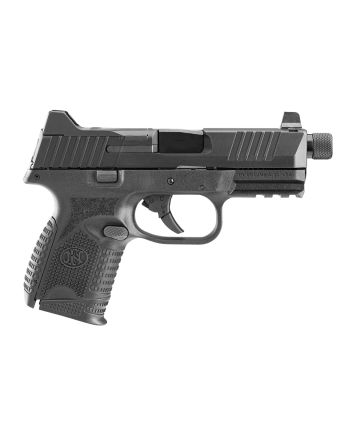 FN 66100782 509CT w/Optic Compact 9mm Luger 12+1/24+1, 4.32" Black Steel Threaded Barrel, Black PVD Optic Cut/Serrated Stainless Steel Slide, Black Polymer Frame w/Picatinny Rail