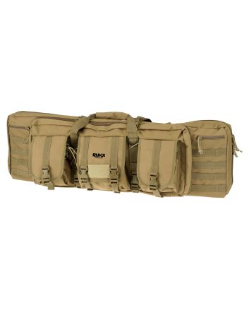 Rukx Gear ATICT36DGT Tactical Double Gun 36" Water Resistant Tan 600D Polyester w/ Non-Rust Zippers Holds up to 2 Rifles