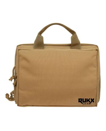 Rukx Gear ATICTDPCT Double PistolTan 600D Polyester Holds 2 Handguns