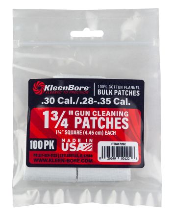 KleenBore P202 Super Shooter.30/ .28 - .35 Cal 1.75" 100% Cotton Flannel 75 Per Pack