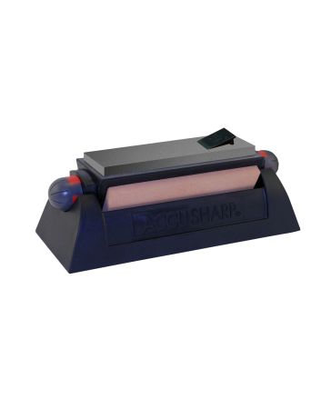 AccuSharp 064C Tri-Stone Sharpening System Coarse/Medium/Fine Alumina-Oxide Sharpener Rubber Handle Black