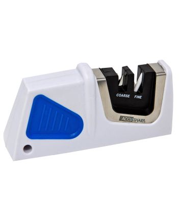 AccuSharp 080C Pull-Through Sharpener Fine Diamond Tungsten Carbine Sharpener Plastic Handle Blue/White