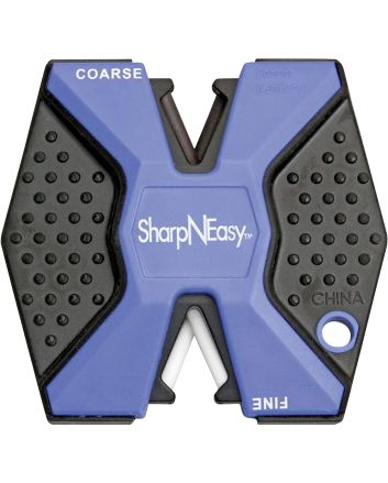 AccuSharp 334CD SharpNEasy 2-Step Sharpener Hand Held Fine/Coarse Ceramic Stone Sharpener Plastic Handle Black/Blue 24