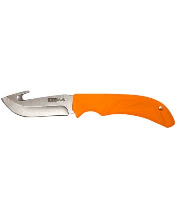 AccuSharp 729C Gut Hook3.50" Fixed Gut Hook Plain Stainless Steel Blade/Blaze Orange Rubber Handle Includes Belt Carry Pouch